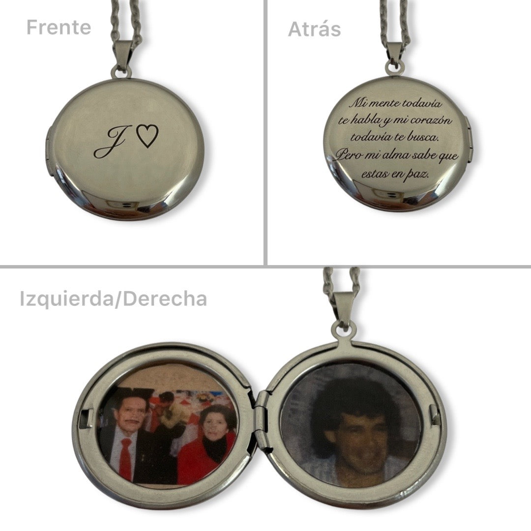 Collar relicario redondo