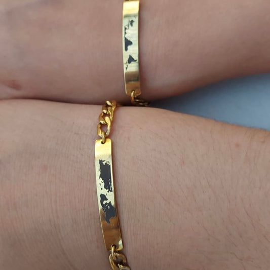 Pulseras de parejas mapa mundi