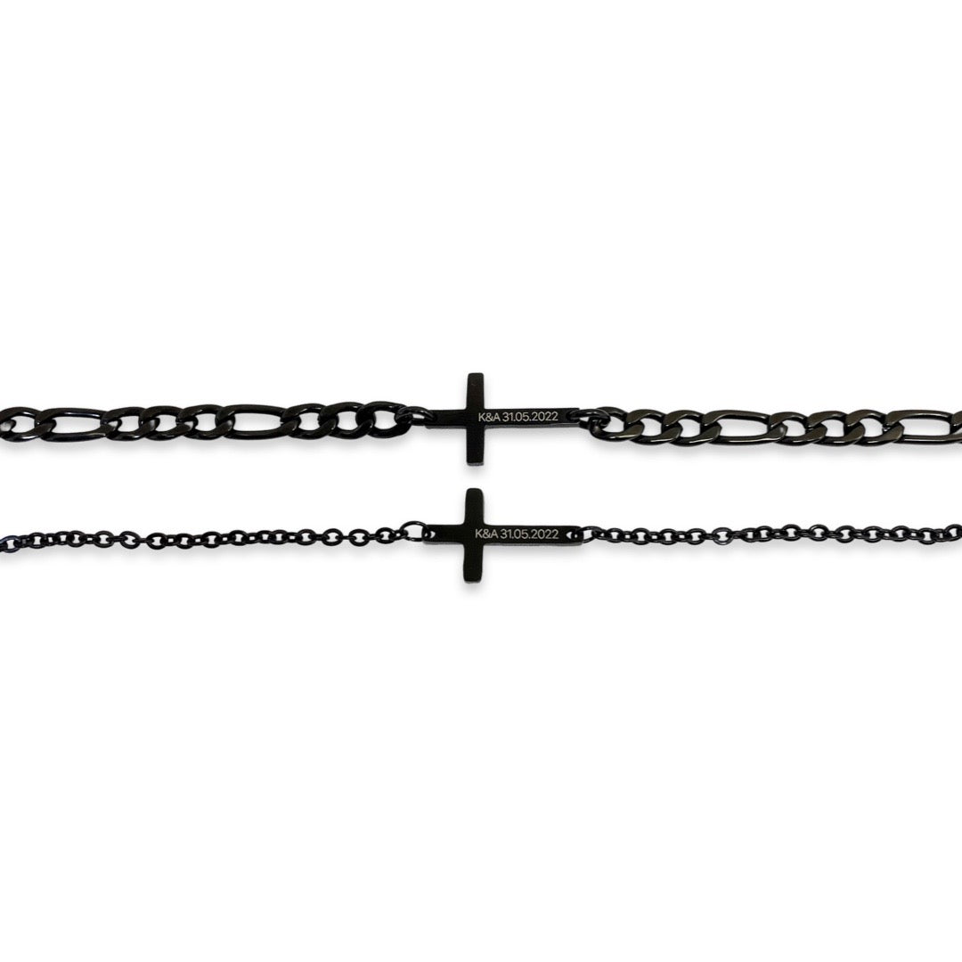 Pulseras para parejas de cruz