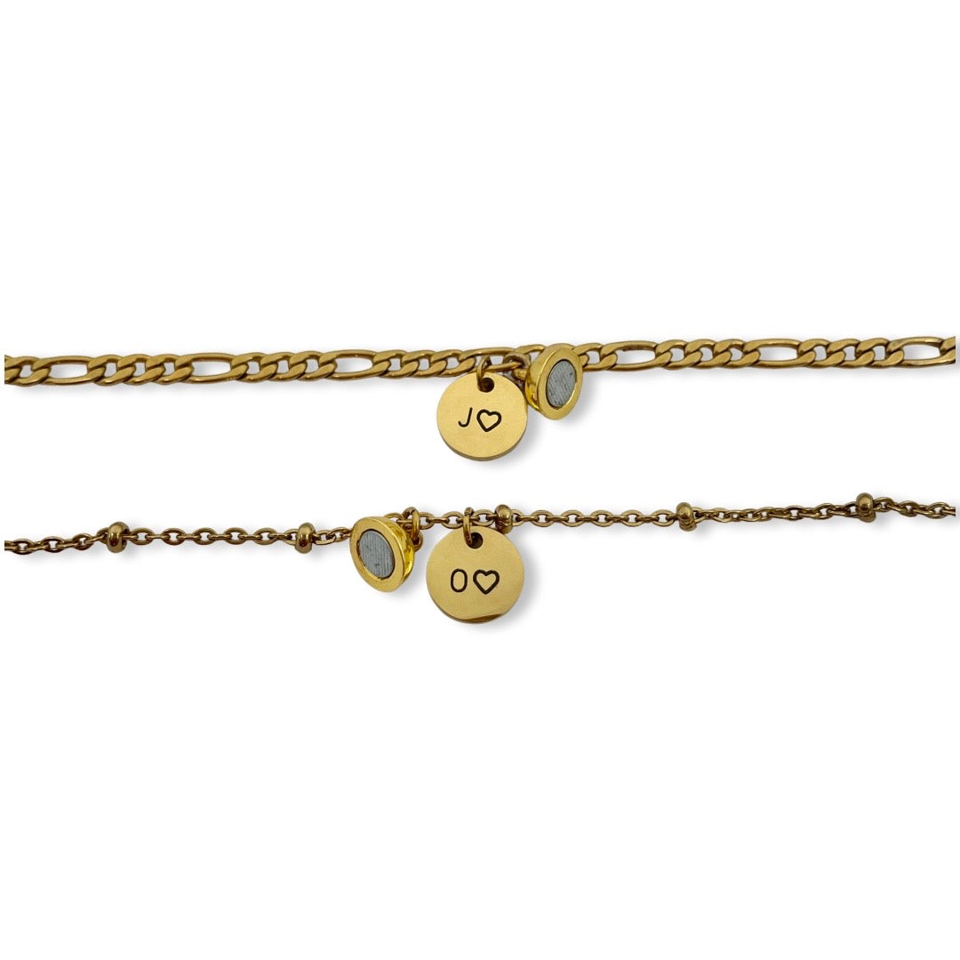 Pulseras de pareja de imán con dije de círculo