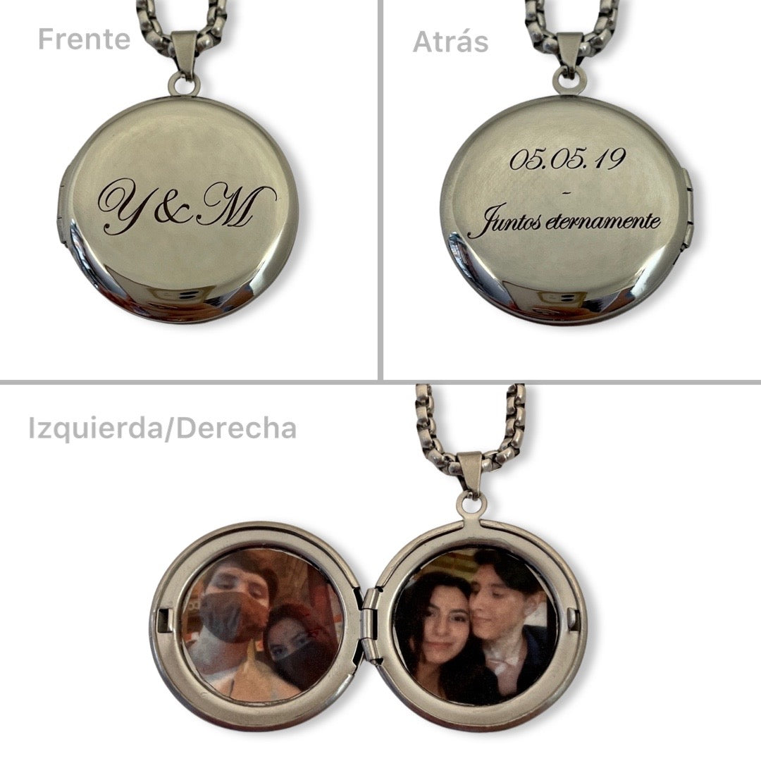 Collar relicario redondo