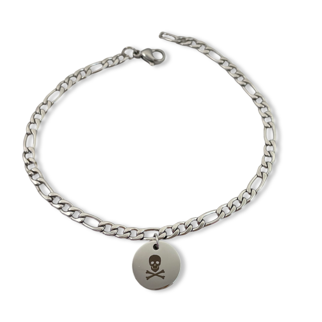 Pulsera unisex con dije de calavera