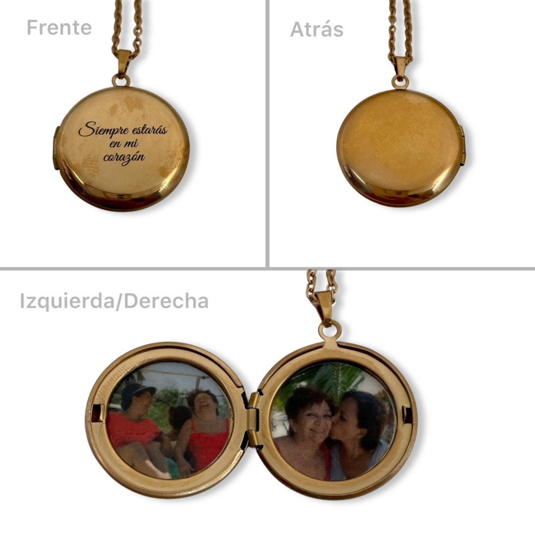 Collar relicario redondo