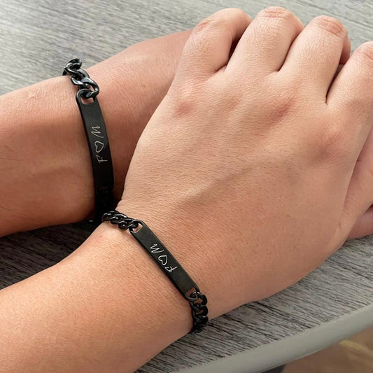 Pulseras de parejas con nombres y fecha