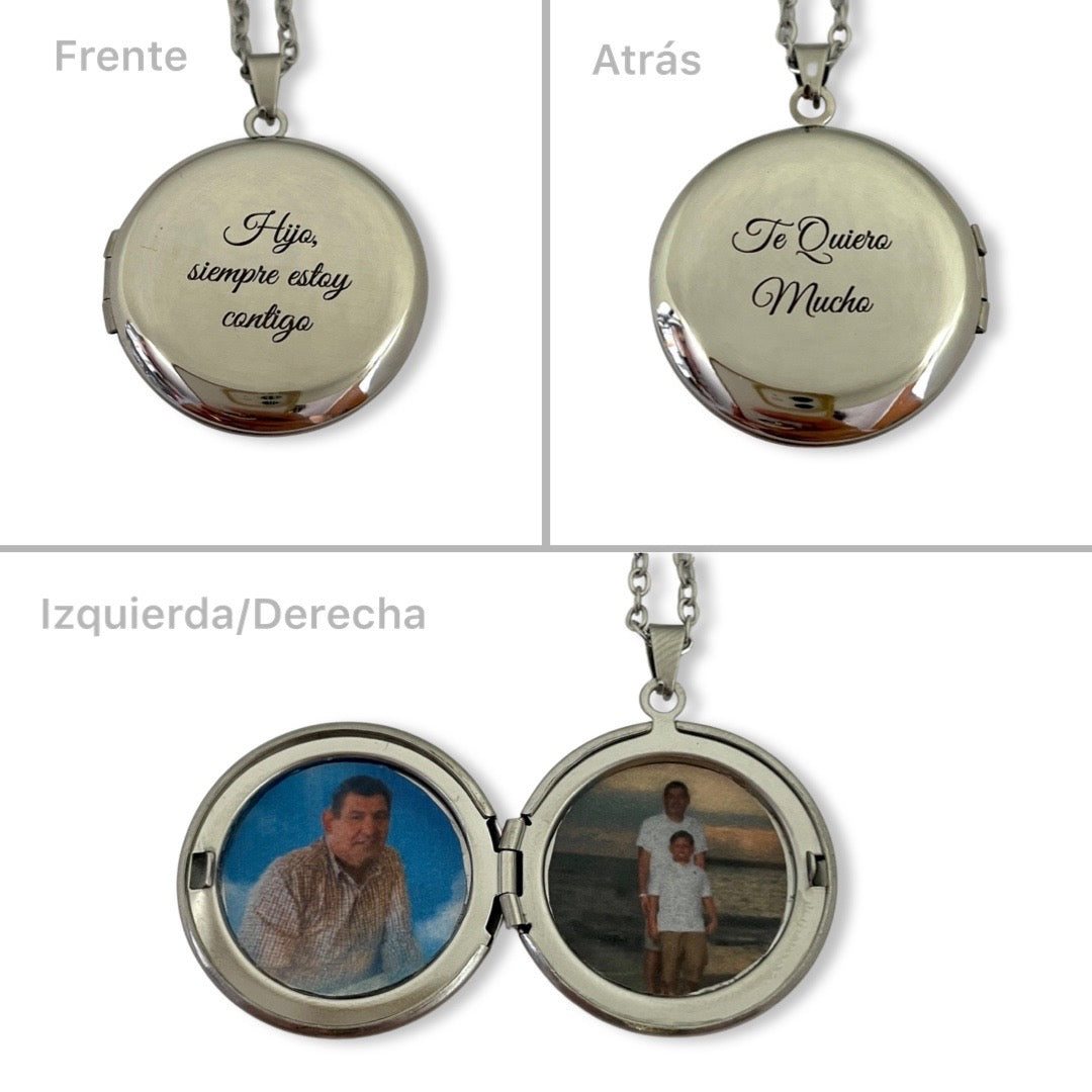 Collar relicario redondo