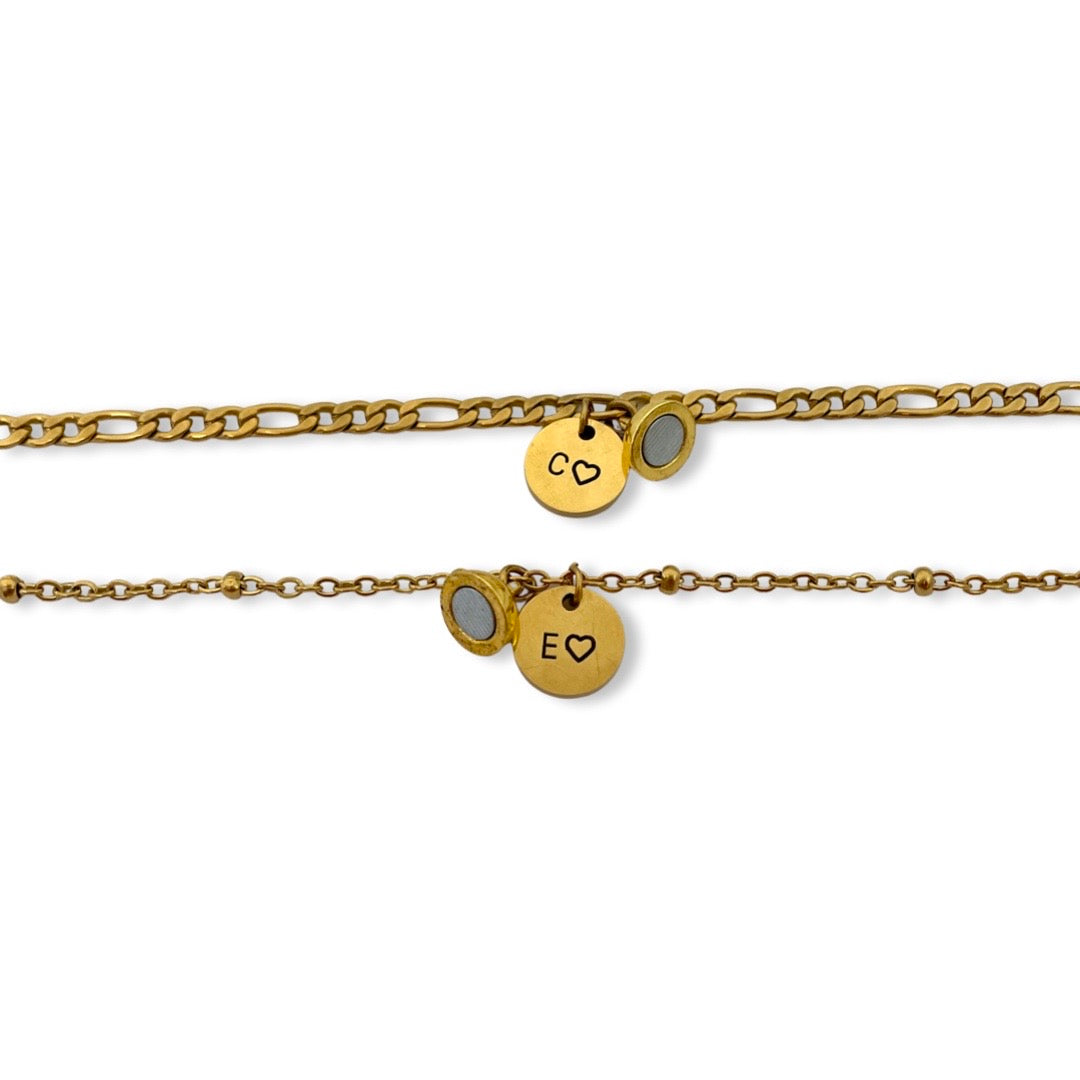 Pulseras de pareja de imán con dije de círculo