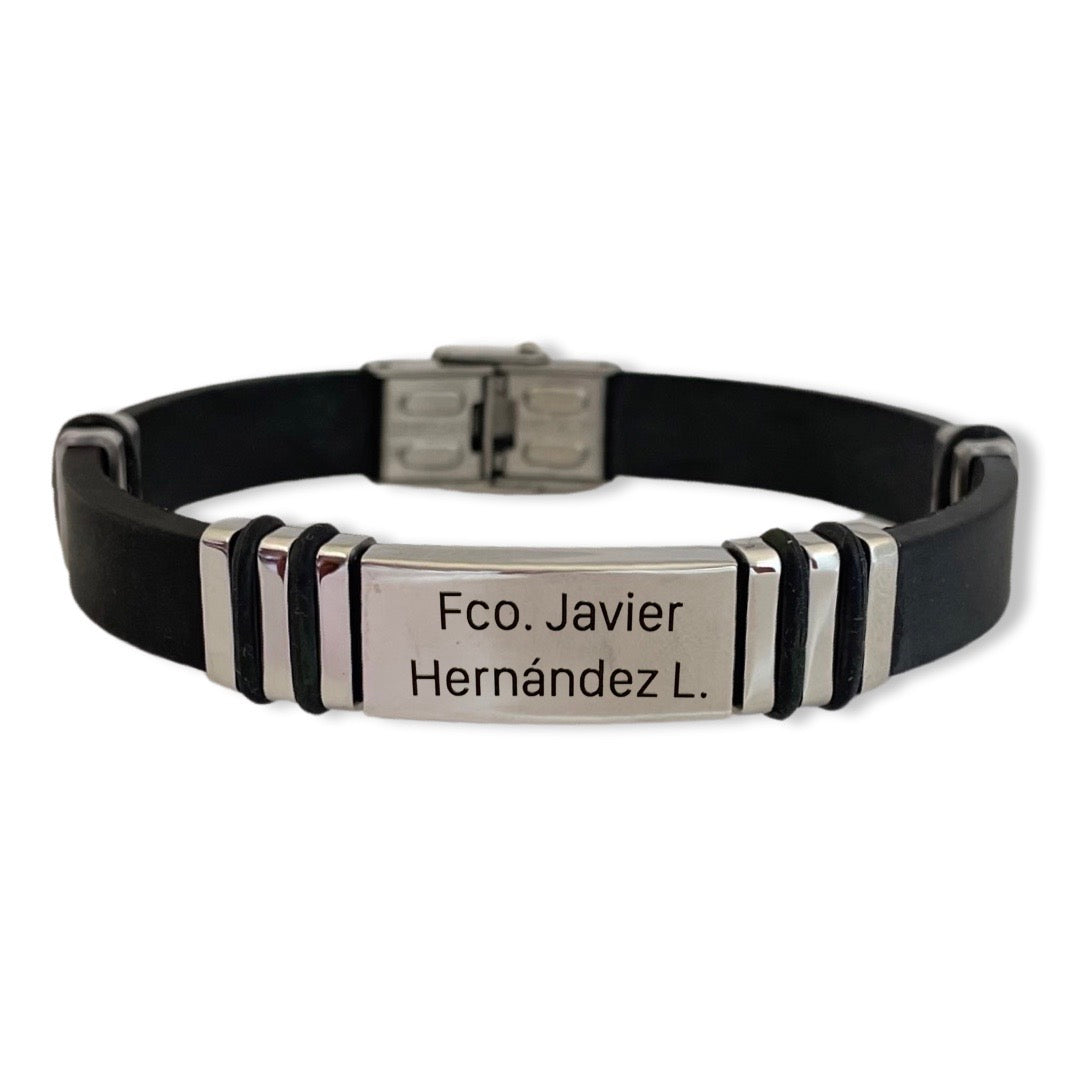 Pulsera de caucho con nombre