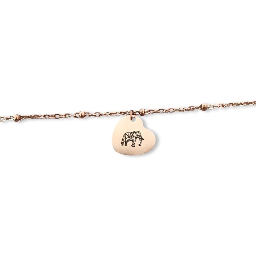 Pulsera unisex con dije de corazón