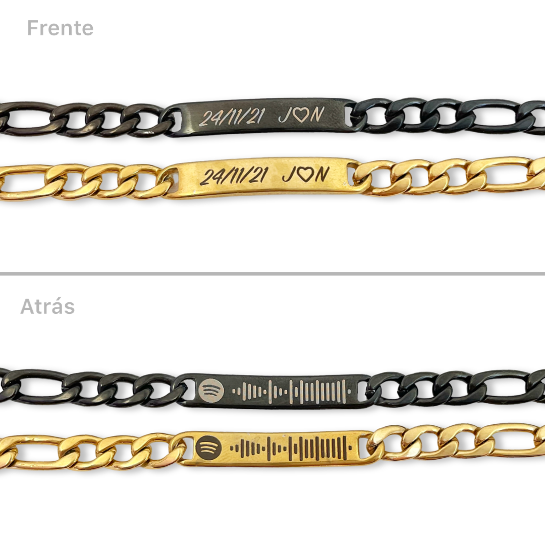 Pulseras curvas de pareja playlist ambos lados