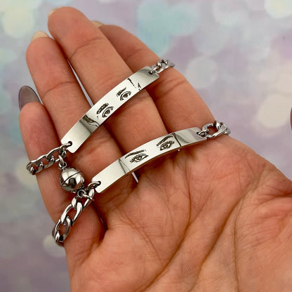 Pulseras de pareja mirada iman