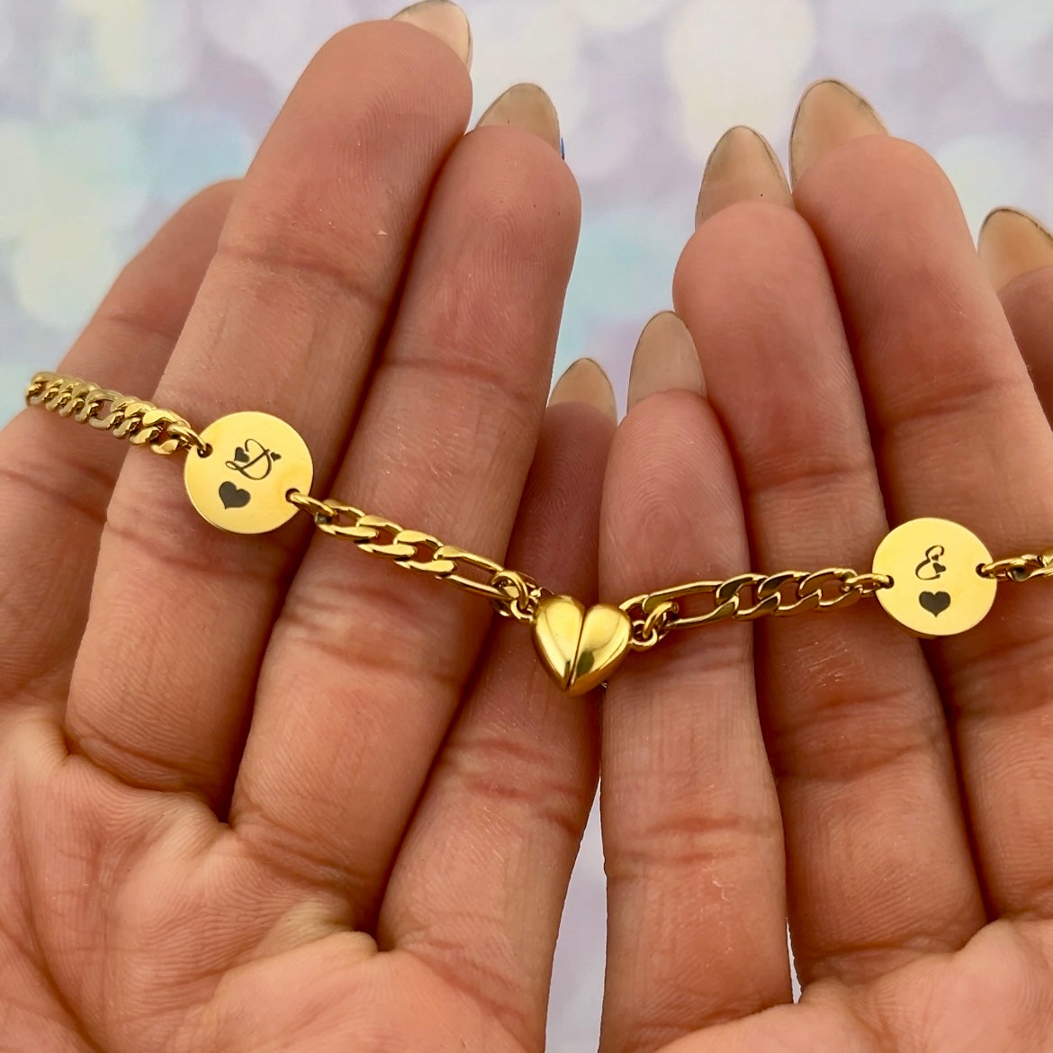 Pulseras de parejas de imán de corazón