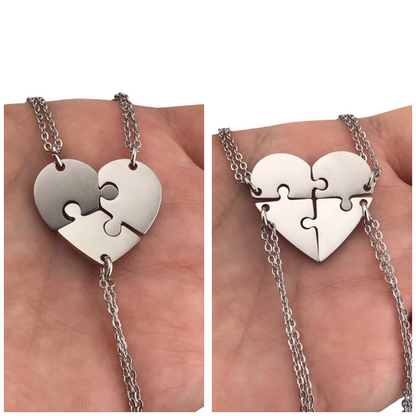 3 o 4 Collares de corazón rompecabezas