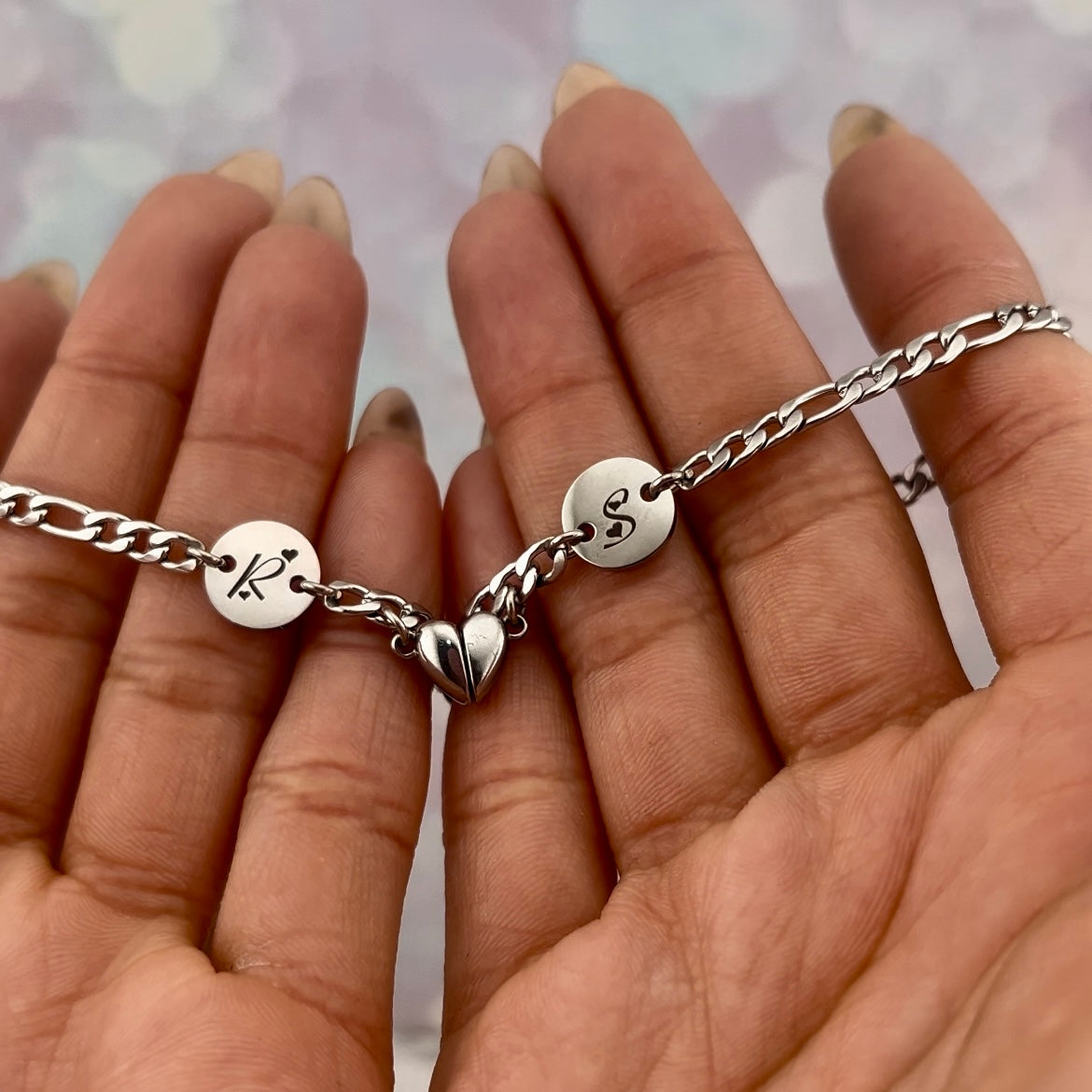 Pulseras de parejas de imán de corazón