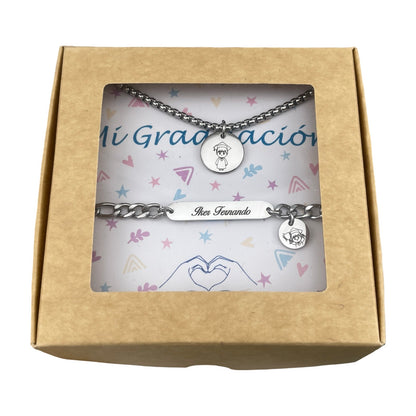 Set de collar y pulsera graduación