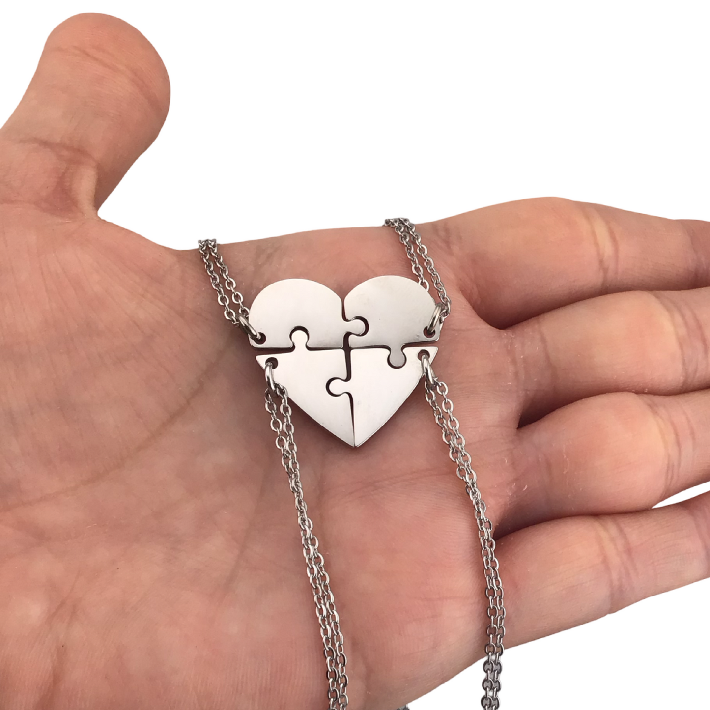 3 o 4 Collares de corazón rompecabezas