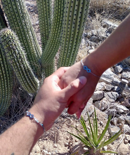 Pulseras de parejas de acero inoxidable con dije infinito