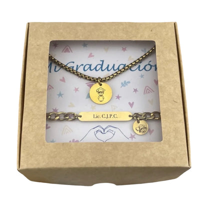 Set de collar y pulsera graduación