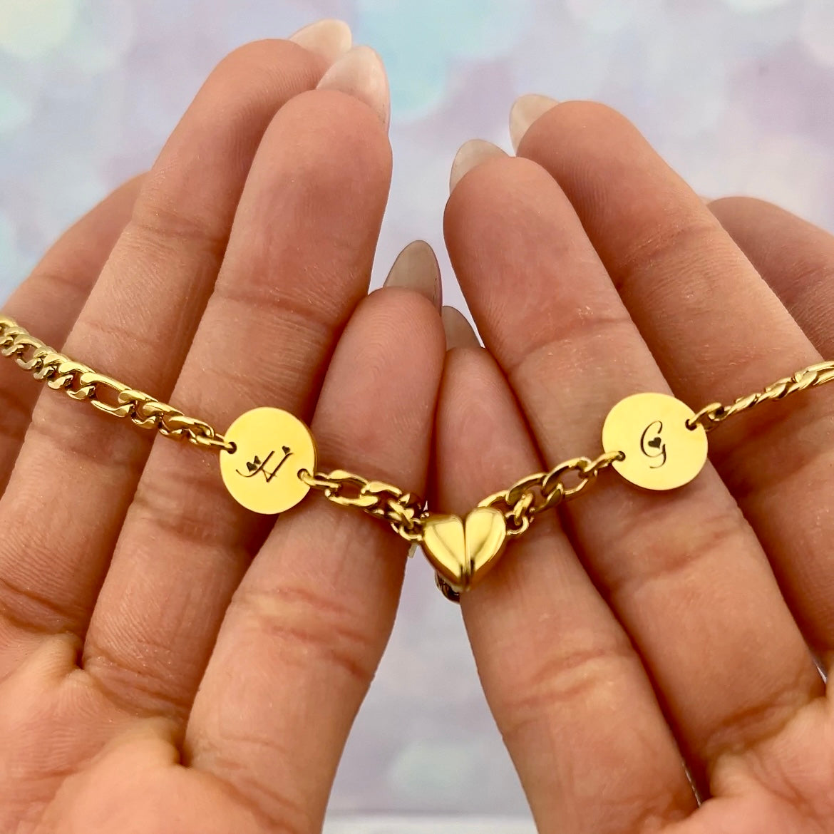 Pulseras de parejas de imán de corazón