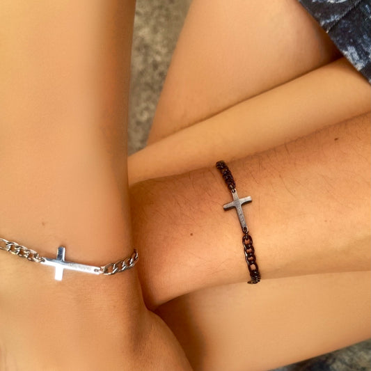 Pulseras para parejas de cruz