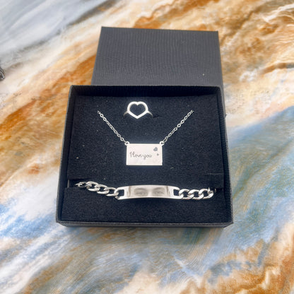 Caja con collar/pulsera/anillo o aretes