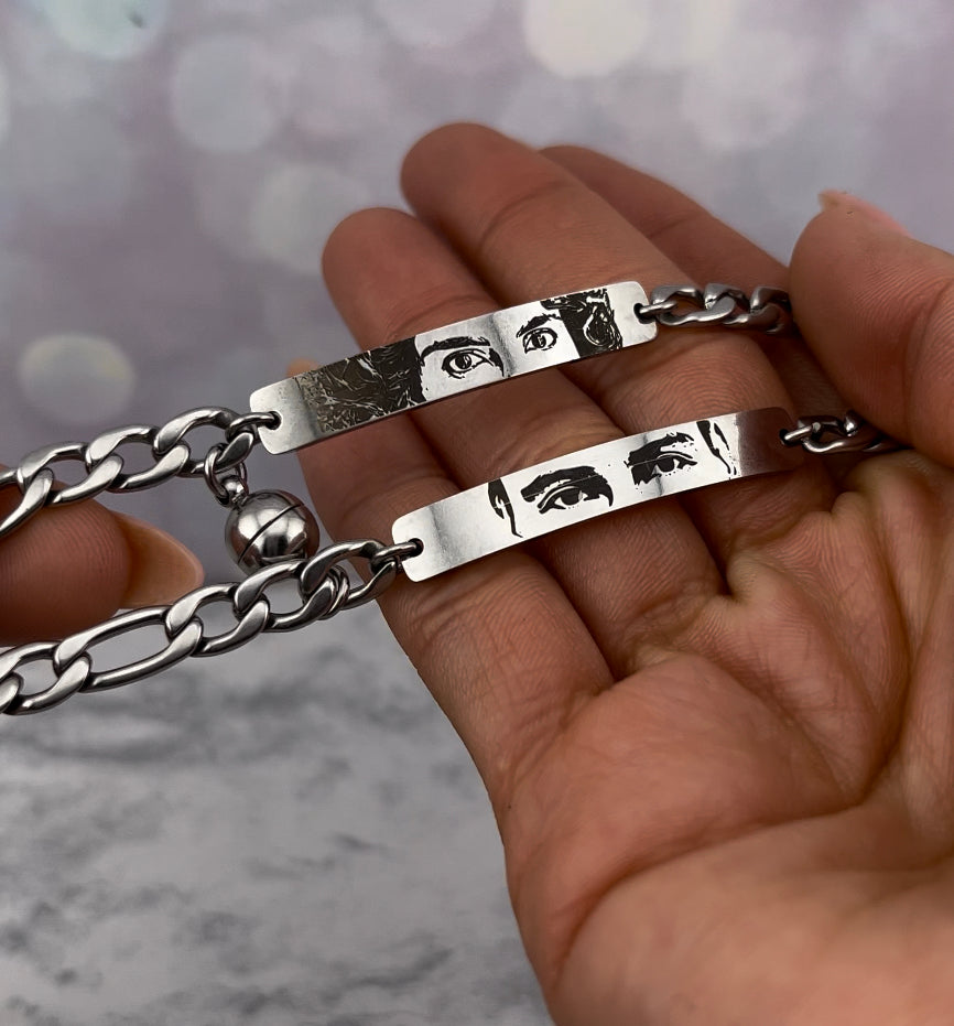 Pulseras de pareja mirada iman