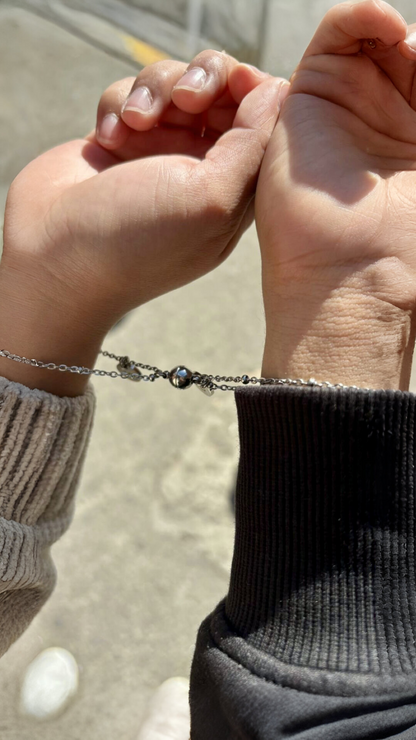 Pulseras de parejas de imán con dije de círculo