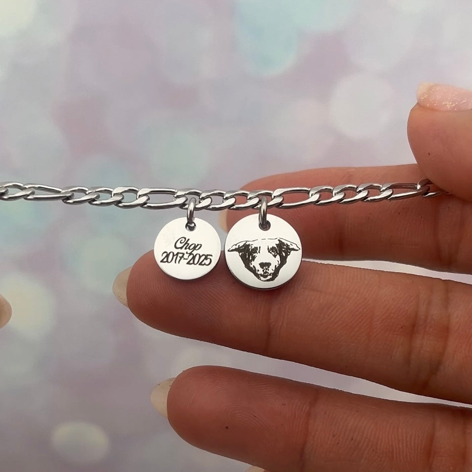 Pulsera dijes con foto y nombre