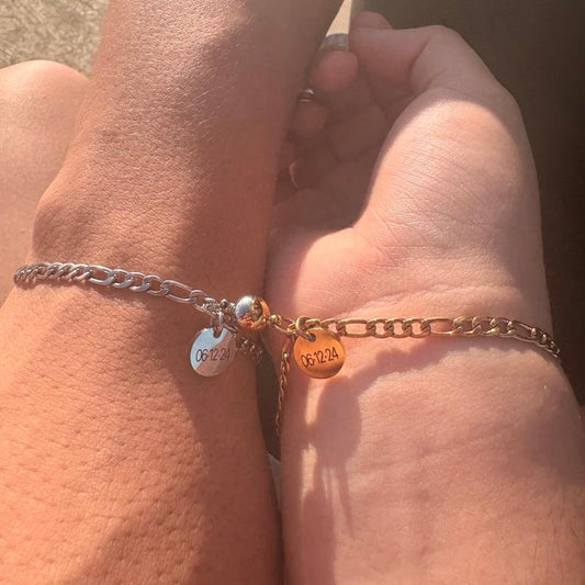 Pulseras de pareja de imán con dije de círculo