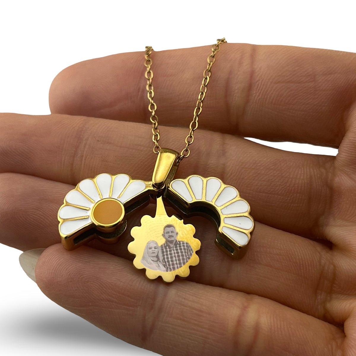 Collar flor con foto