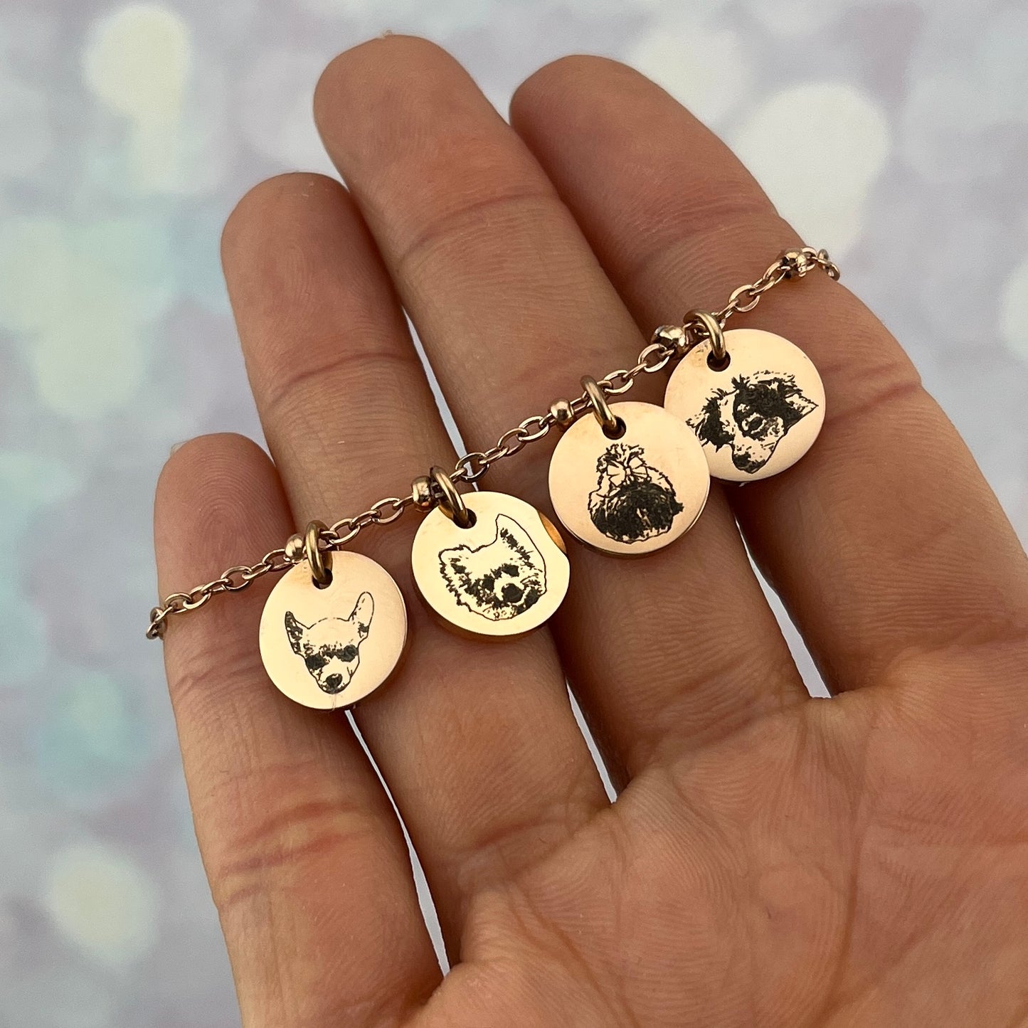 Pulsera 4 dijes con fotos