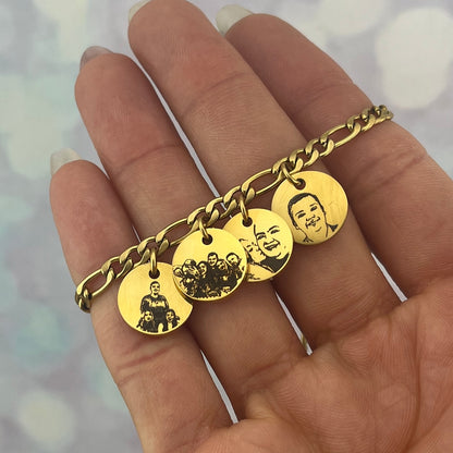 Pulsera 4 dijes con fotos