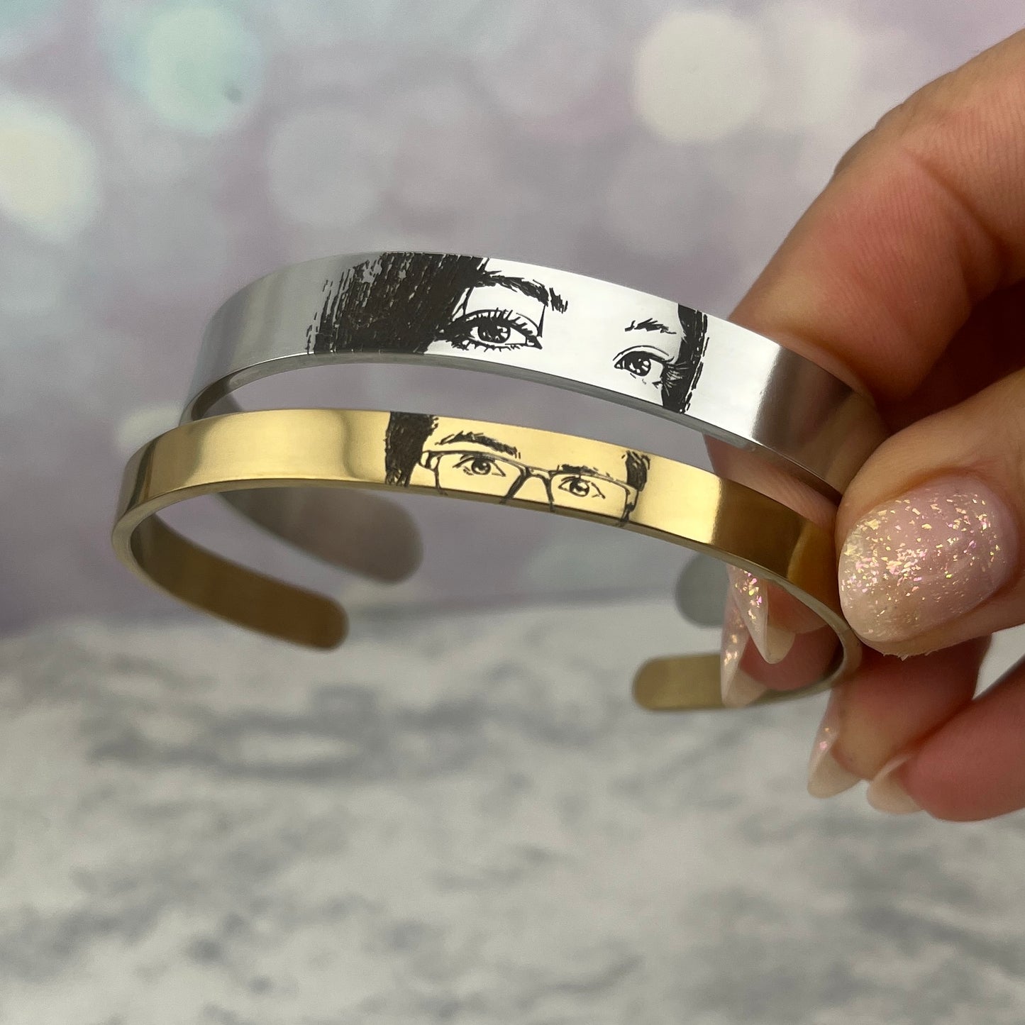 Par de brazaletes de foto