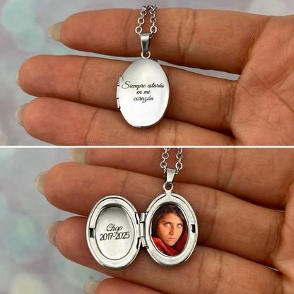 Collar relicario ovalado