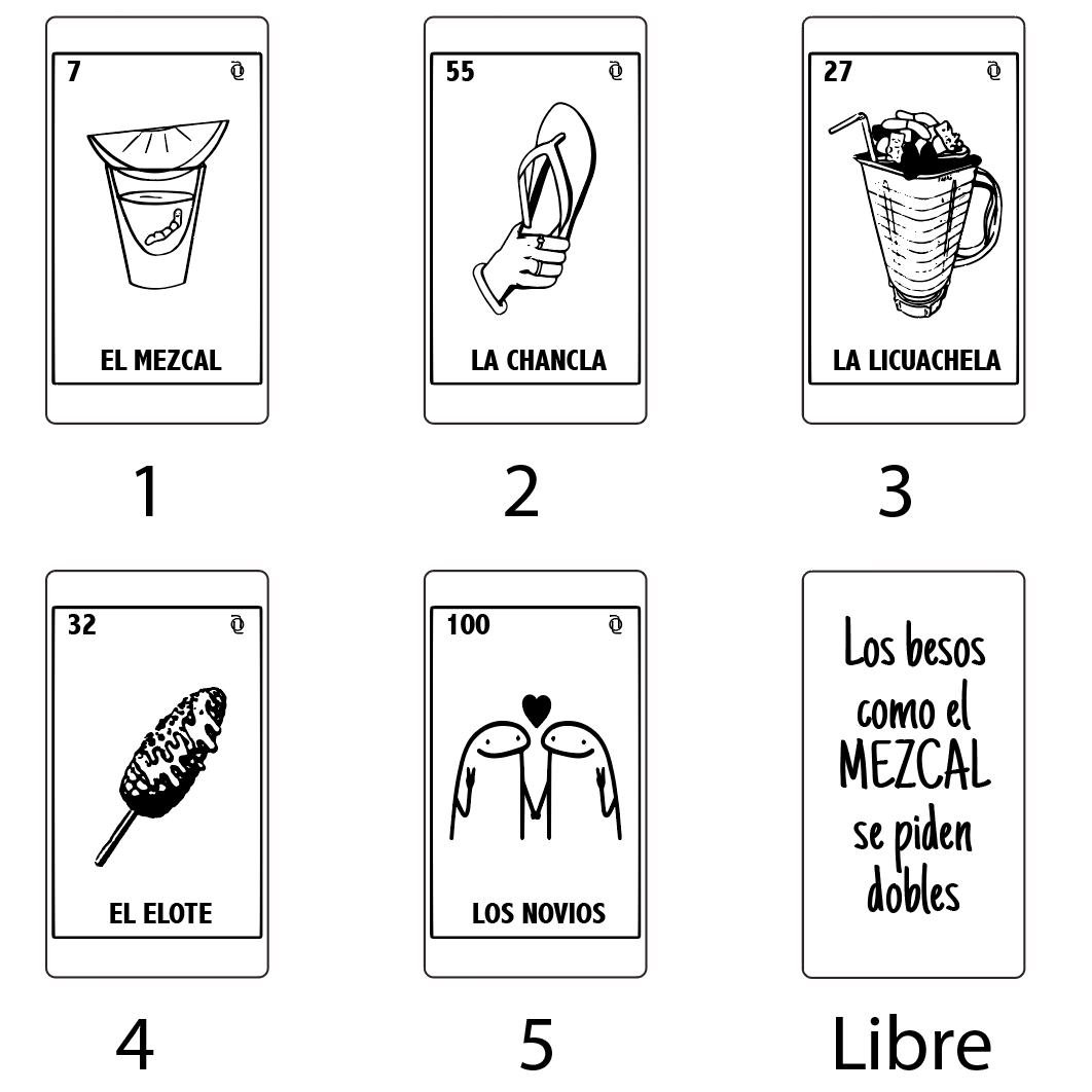 Collares de parejas lotería mexicana