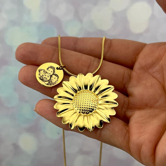 Collar girasol con foto