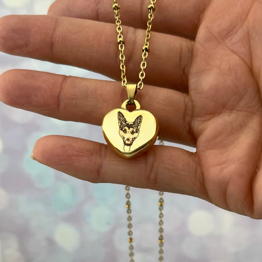 Collar mini corazón 3D con foto