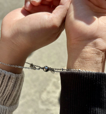 Pulseras de pareja de imán con dije de círculo