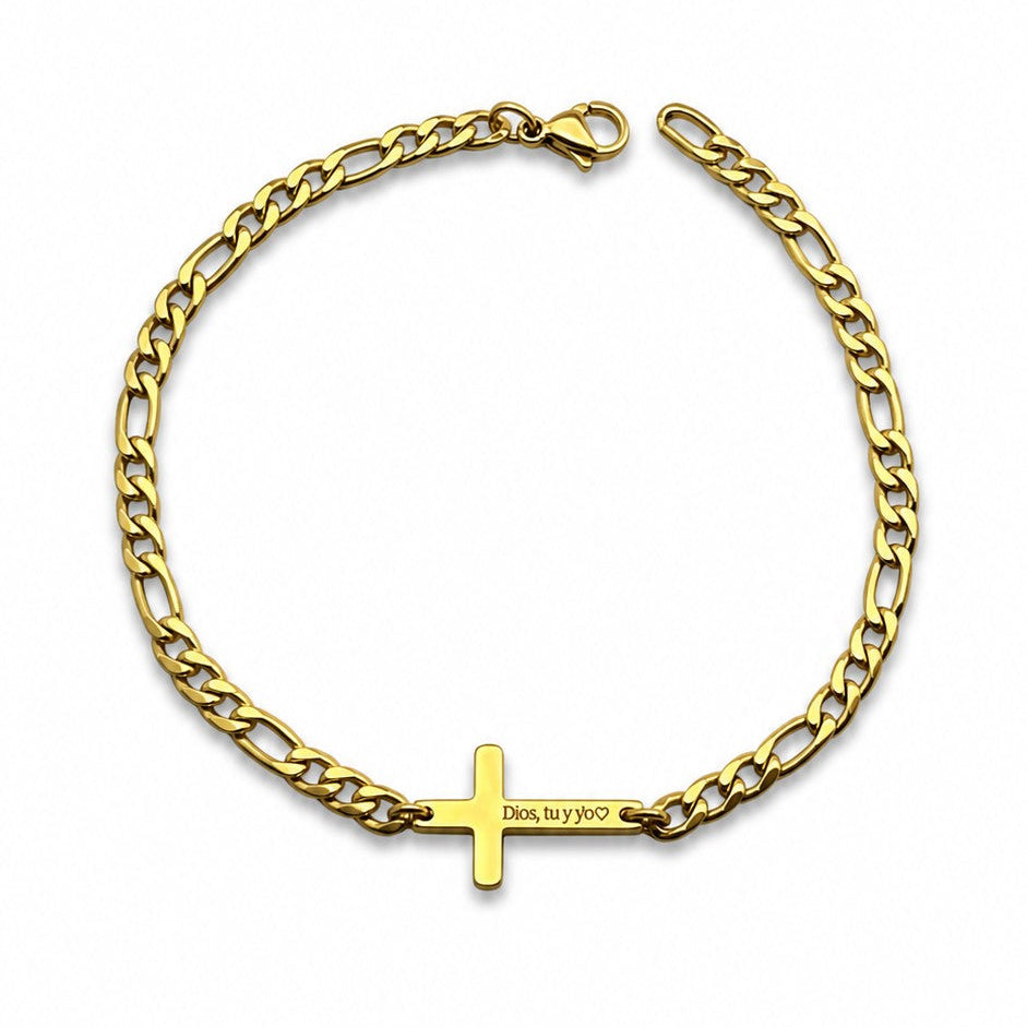 Pulsera unisex cruz personalizada