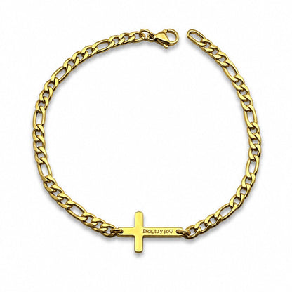Pulsera unisex cruz personalizada