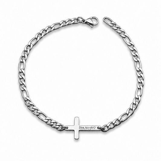 Pulsera unisex cruz personalizada