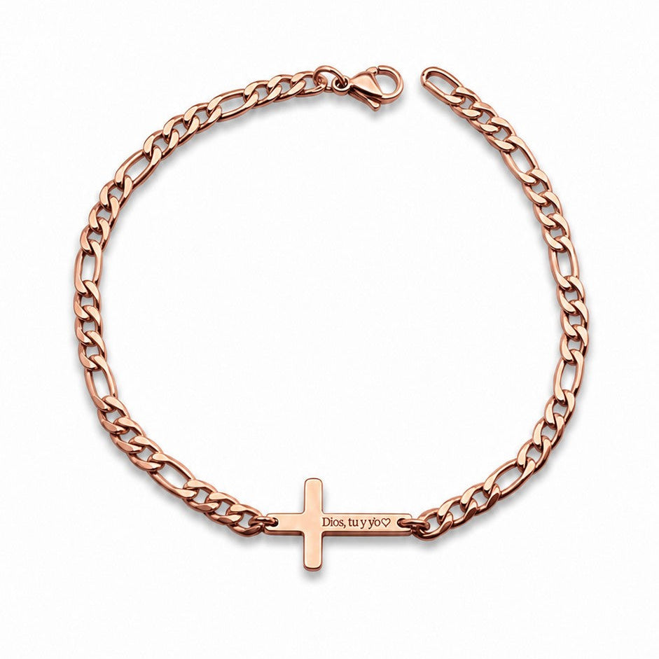 Pulsera unisex cruz personalizada