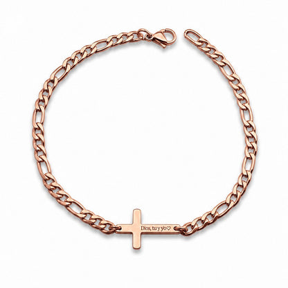 Pulsera unisex cruz personalizada