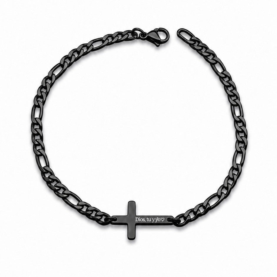 Pulsera unisex cruz personalizada