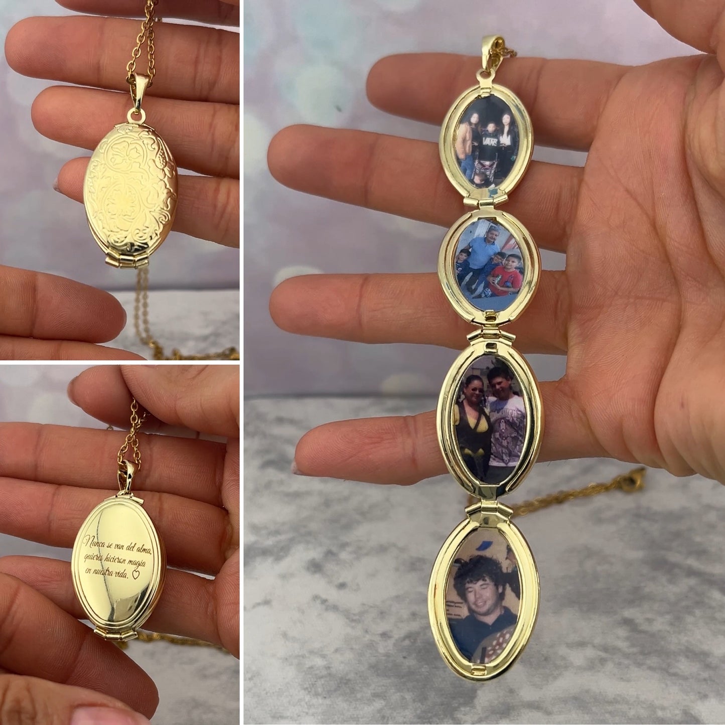 Collar relicario 4 fotos