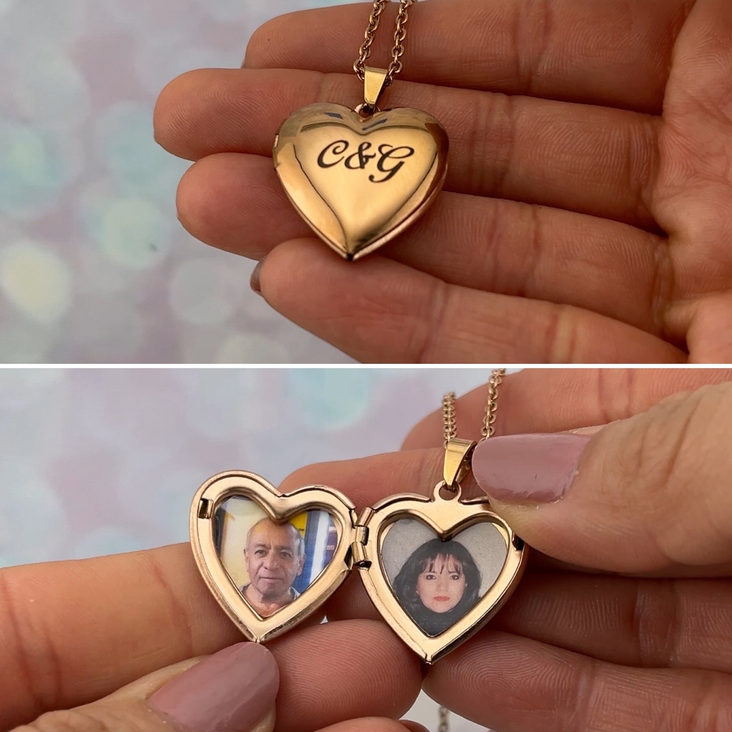 Collar relicario corazón