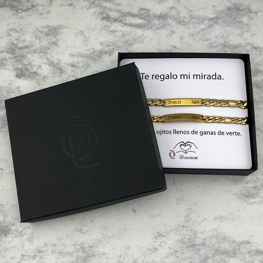 Caja de regalo negra con frase