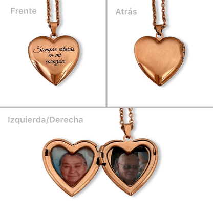 Collar relicario corazón