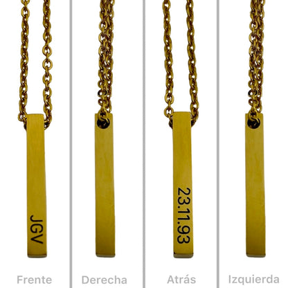 Collar barra 3D con foto