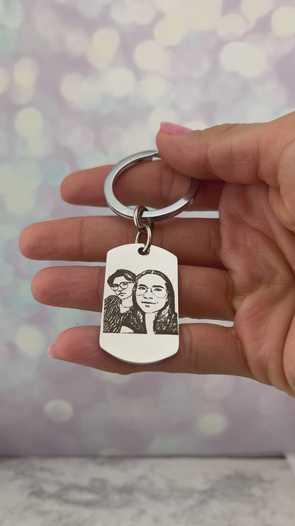 Llavero con foto o dibujo a mano