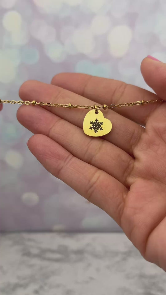 Pulsera de corazón copito de nieve